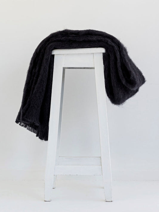 Windermere Mohair Blanket Throw - Raven