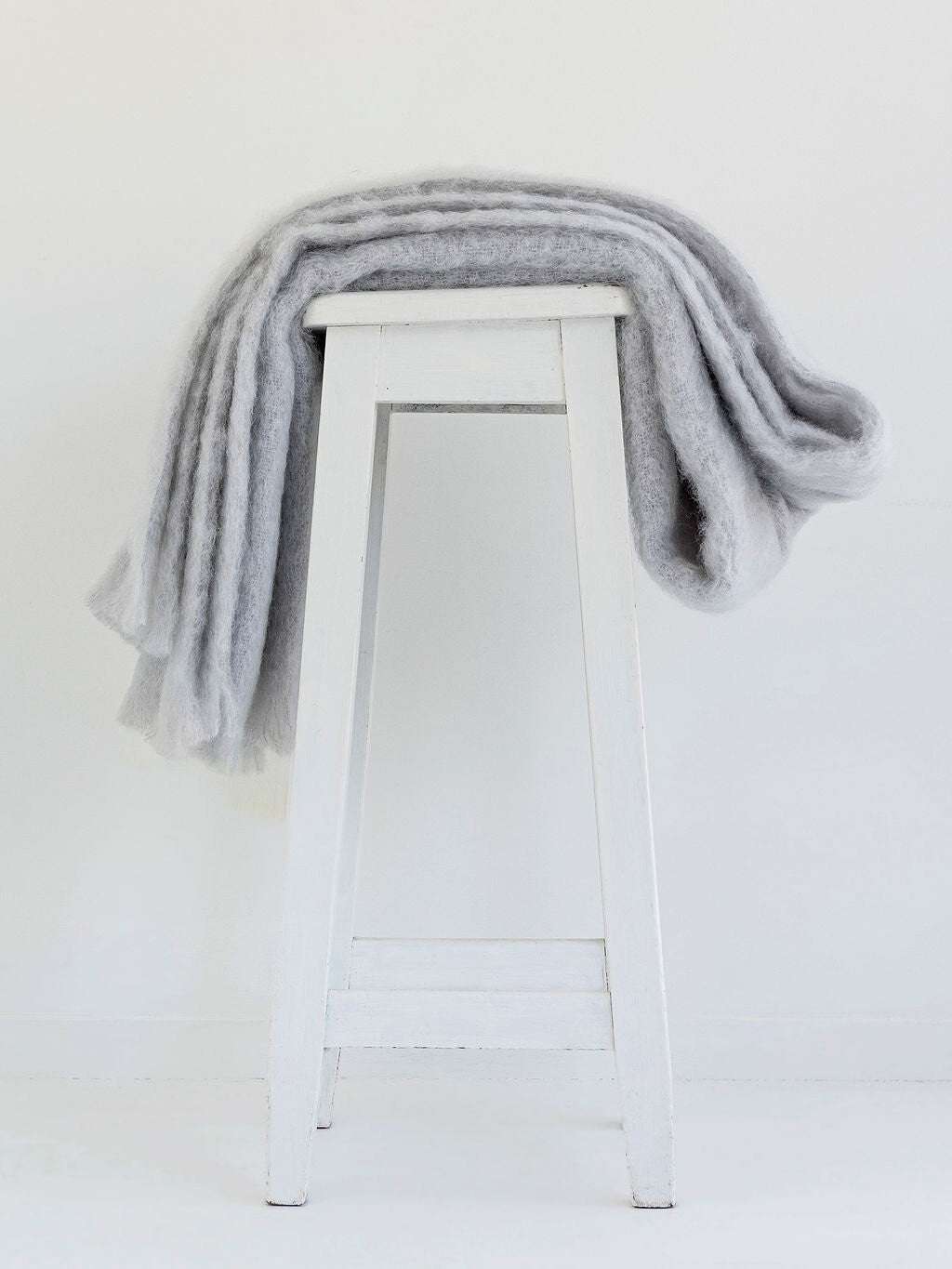 Windermere Mohair Blanket Throw - Silver