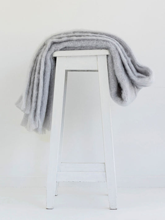 Windermere Mohair Blanket Throw - Silver