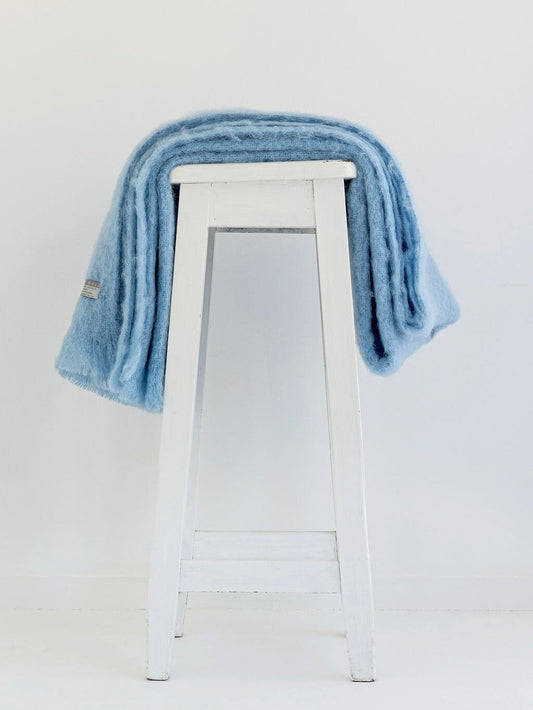 Windermere Mohair Blanket Throw - Sky