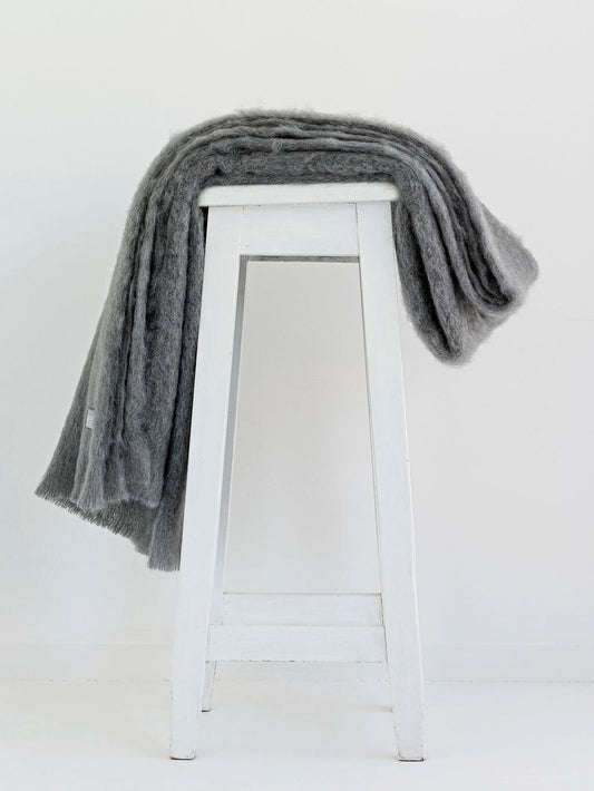 Windermere Mohair Blanket Throw - Slate