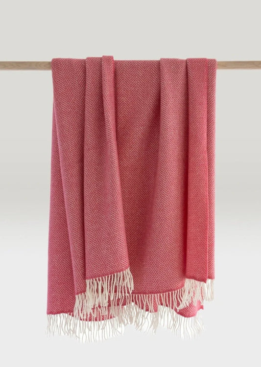 John Hanly Cashmere Throw - Dusty Pink Bubblegum