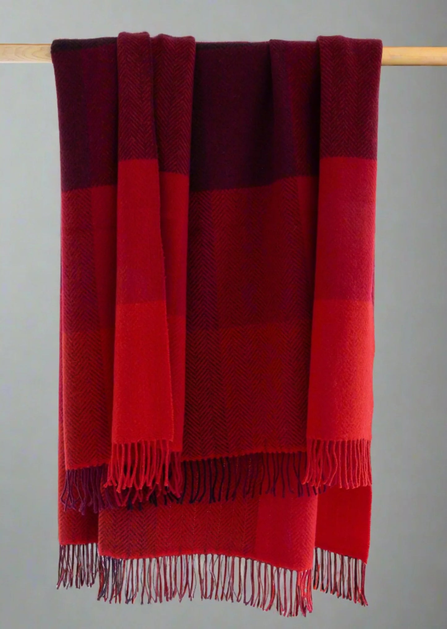 John Hanly Cashmere Throw | Red Wine Burgundy