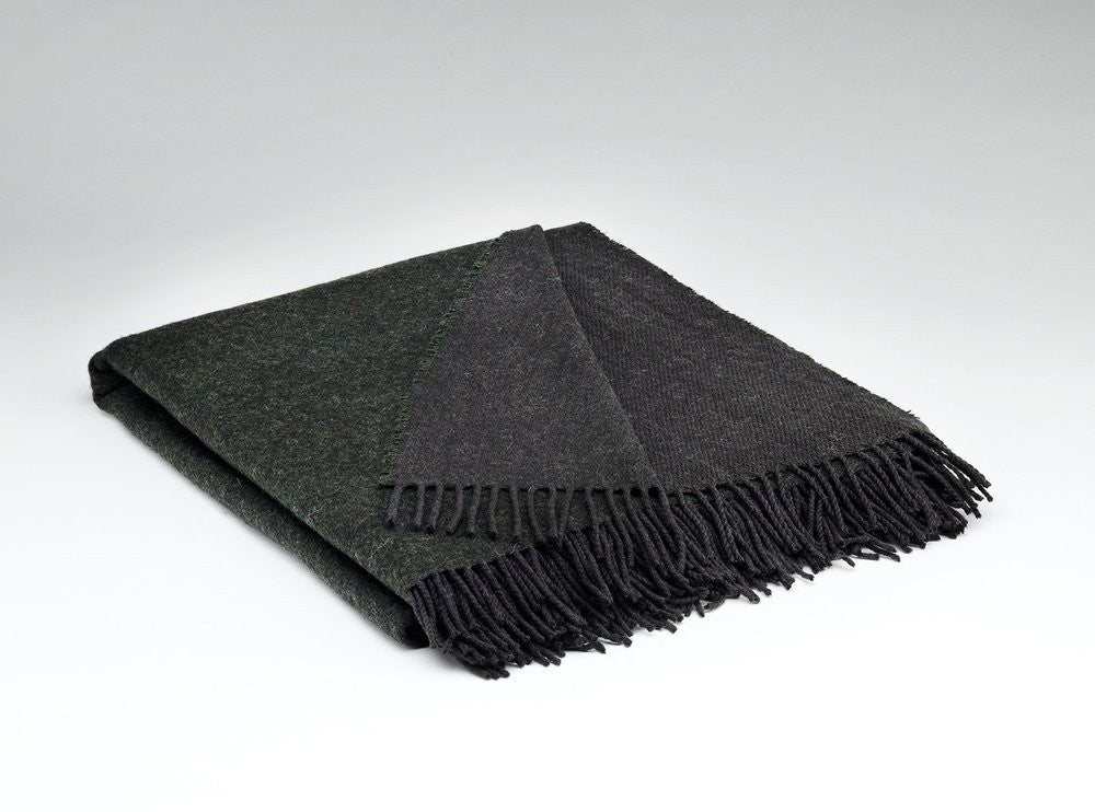 Fir Reversible Wool Throw Blanket