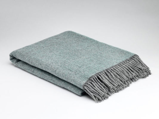 Cosy Aqua Wool Throw Blanket