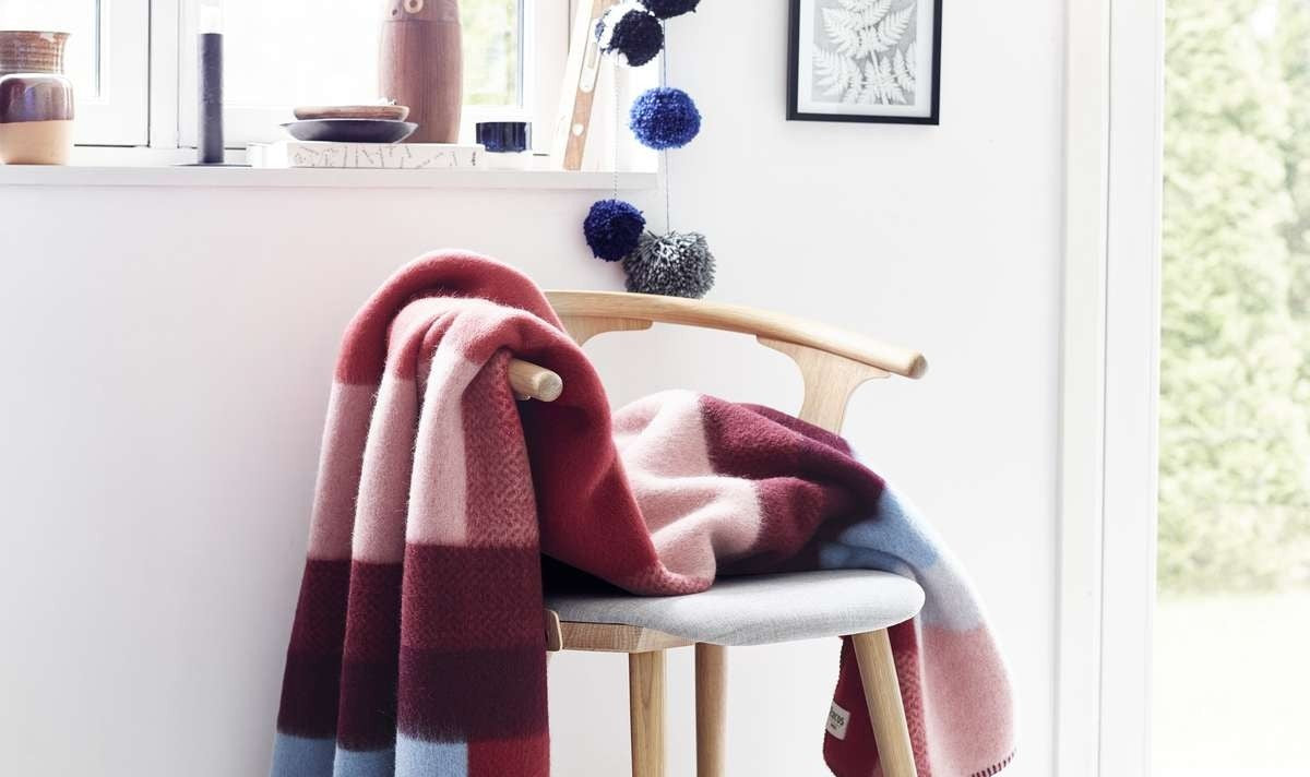 Mikkel Red Wool Throw Blanket