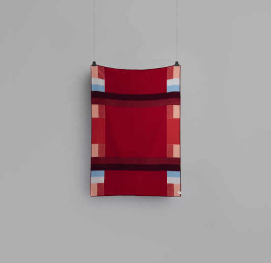 Mikkel Red Wool Throw Blanket