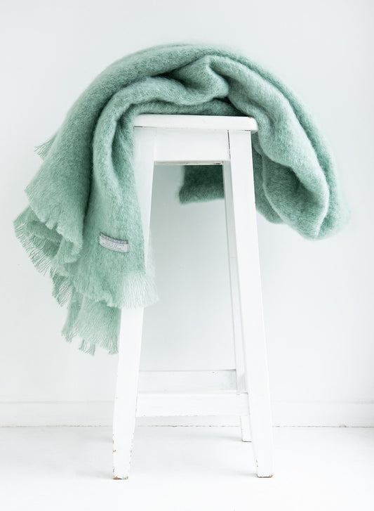 Windermere Mohair Blanket Throw - Mint