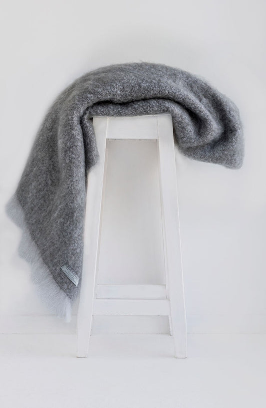 Windermere Mohair Blanket Throw - Pewter