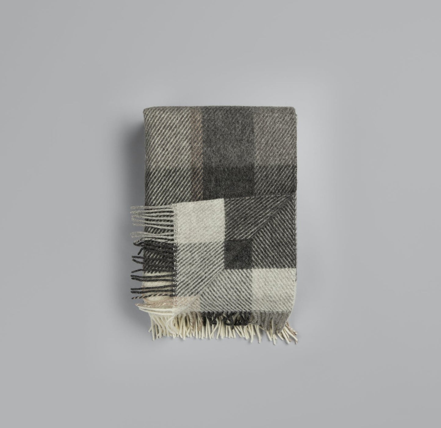 Myrull Light Grey Wool Throw Blanket