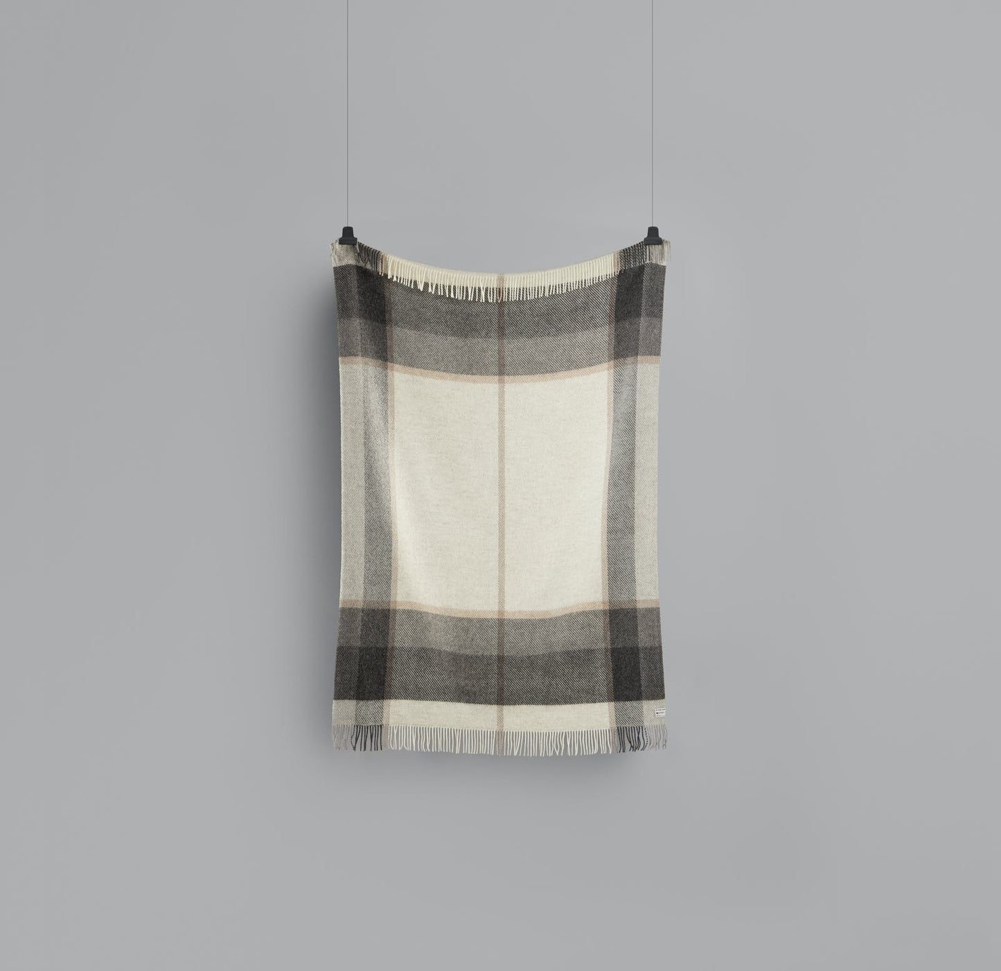 Myrull Light Grey Wool Throw Blanket