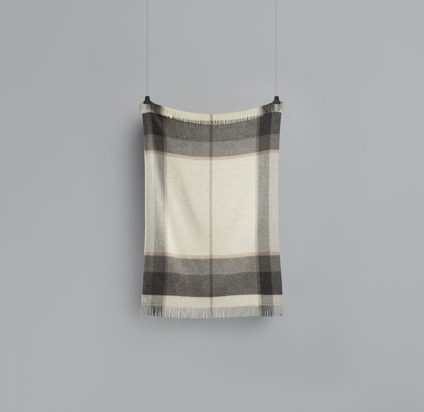 Myrull Light Grey Wool Throw Blanket