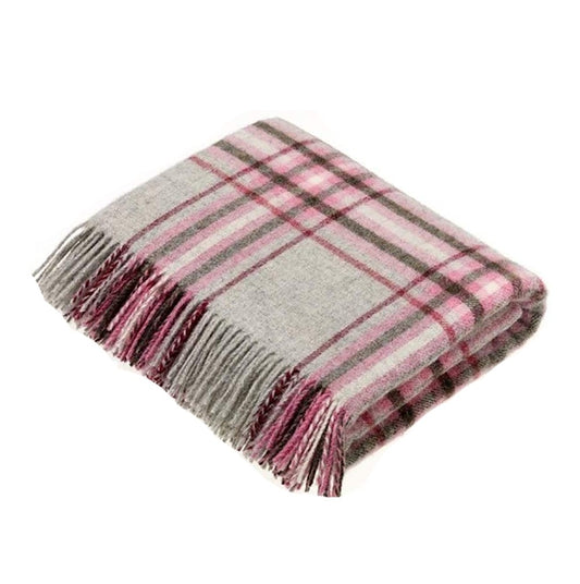 NT KILLERTON GREY/PINK Wool Throw Blanket