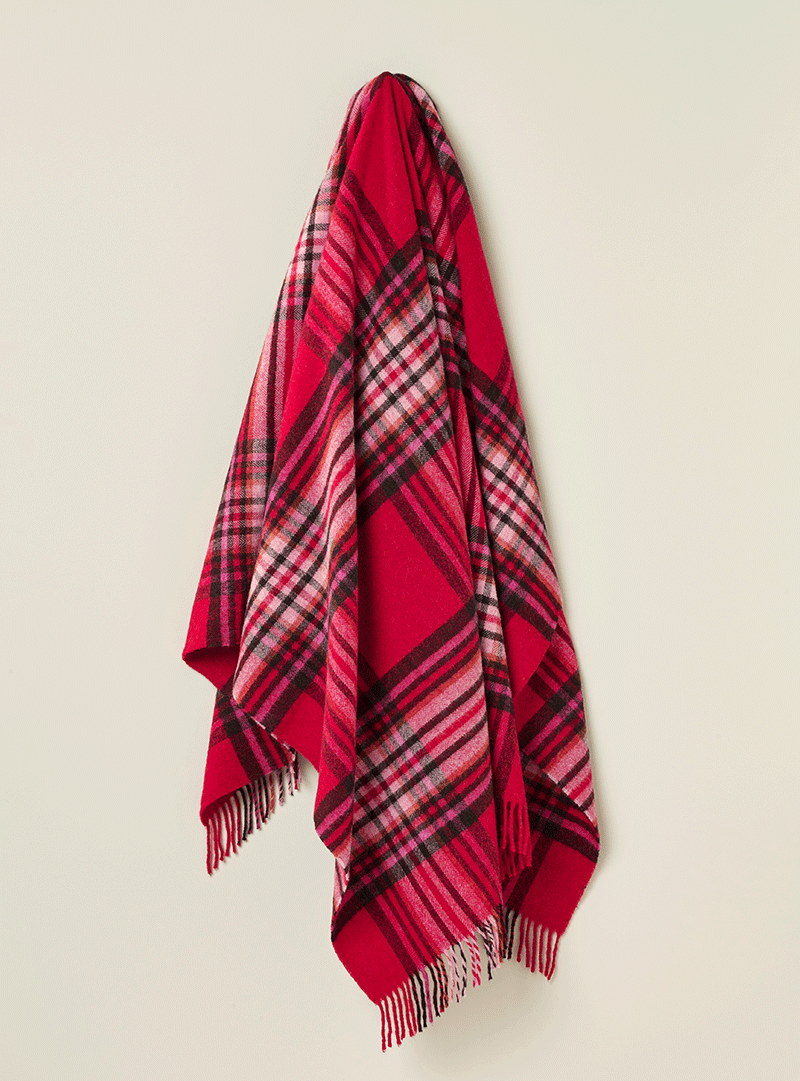 St Ives Design Wool Throw - Red