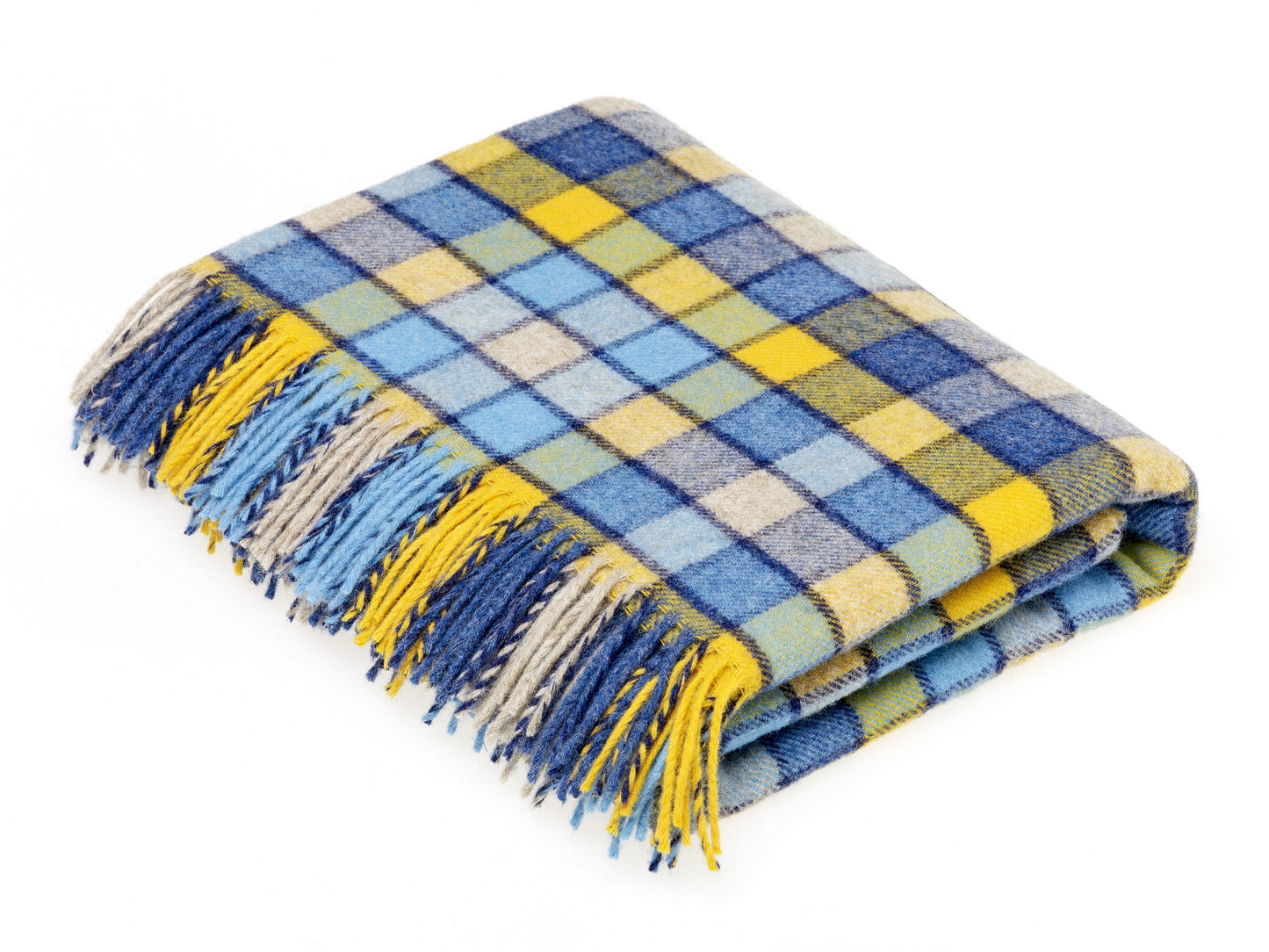 Berlin Blue/Yellow Wool Throw Blanket