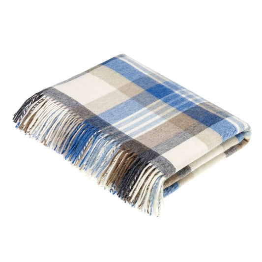 MELBOURNE AQUA Wool Throw Blanket