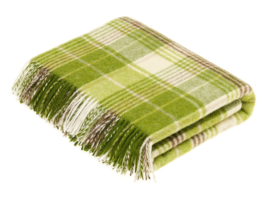 Huntingtower Lime Wool Throw Blanket