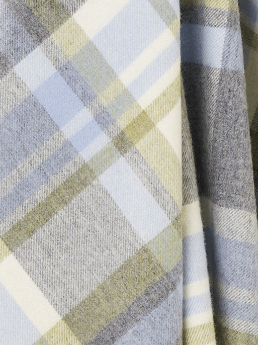 Portree Grey / Duck Egg Wool Throw