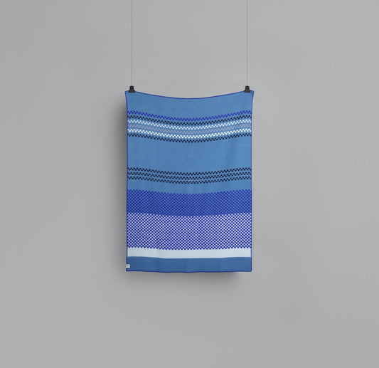 Toskaft Blue-Blue Wool Throw Blanket