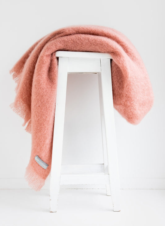 Windermere Mohair Blanket Throw - Rose Pink